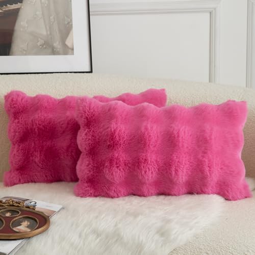 Mandioo 2er Set Luxus Dekorativ dicken Woll Kissenbezug Super Soft Wave Blase Plüschwolle werfen Kissenbezüge Zierkissenbezüge Sofakissen Schlafzimmer Kissenhülle für Sofa 40x60cm heiß pink Mandioo 2er Set Luxus Dekorativ dicken Woll Kissenbezug Super Soft Wave Blase Plüschwolle werfen Kissenbezüge Zierkissenbezüge Sofakissen Schlafzimmer Kissenhülle für Sofa 40x60cm heiß pink von Mandioo
