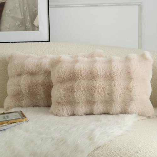 Mandioo 2er Set Luxus Dekorativ dicken Woll Kissenbezug Super Soft Wave Blase Plüschwolle werfen Kissenbezüge Zierkissenbezüge Sofakissen Schlafzimmer Kissenhülle für Sofa 40x80cm Beige Mandioo 2er Set Luxus Dekorativ dicken Woll Kissenbezug Super Soft Wave Blase Plüschwolle werfen Kissenbezüge Zierkissenbezüge Sofakissen Schlafzimmer Kissenhülle für Sofa 40x80cm Beige von Mandioo