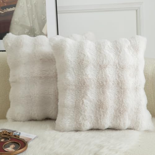 Mandioo 2er Set Luxus Dekorativ dicken Woll Kissenbezug Super Soft Wave Blase Plüschwolle werfen Kissenbezüge Zierkissenbezüge Sofakissen Schlafzimmer Kissenhülle für Sofa 50x50cm Cremeweiß Mandioo 2er Set Luxus Dekorativ dicken Woll Kissenbezug Super Soft Wave Blase Plüschwolle werfen Kissenbezüge Zierkissenbezüge Sofakissen Schlafzimmer Kissenhülle für Sofa 50x50cm Cremeweiß von Mandioo