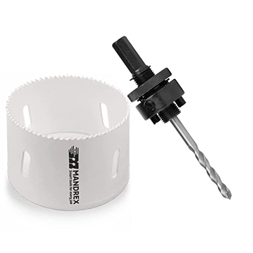 Mandrex | Bi-Metall Lochsäge FineXcut 8% Kobaltlegierung & 38 mm Schnitttiefe für dünne Stahlbleche & Acryl | MHB60060B + MX200081HSB | Ø 60 mm von Mandrex Smart tools for every job