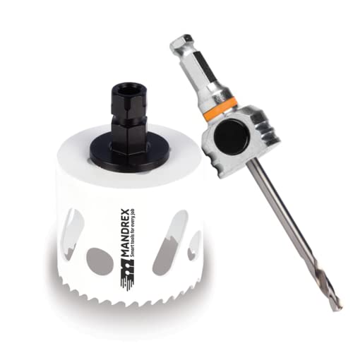 Mandrex | Bi-Metall Lochsäge SpeedXcut 8% Kobaltlegierung & 45 mm Schnitttiefe für Edelstahl, Alu & Epoxidharz | MHB4Q024B+MX200024B | Ø 24 mm von Mandrex Smart tools for every job