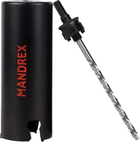 Mandrex | Lochsäge Tiefschnitt XtraDeep mit 165 mm Schnitttiefe und Hartmetallzähnen für Holz, MDF & Rigips (Lochsäge ø 102 mm, mit Aufnahme & Zentrierbohrer) von Mandrex Smart tools for every job