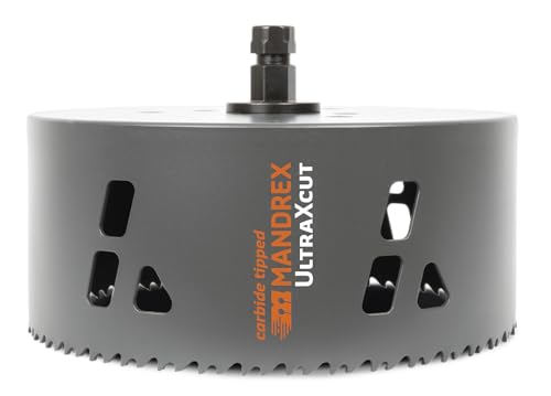 Mandrex | Lochsäge UltraXcut Ø 133mm mit Hartmetallzähnen, Lochbohrer für harte & weiche Materialien, Mehrzweck Lochsäge von Mandrex Smart tools for every job