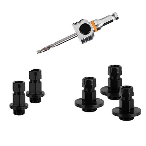 Mandrex | Lochsägen One Klick Aufnahmen Starter Set 11 mm Sechskant mit Zentrierbohrer kurz & 5 Adapter | MX200031B von Mandrex Smart tools for every job