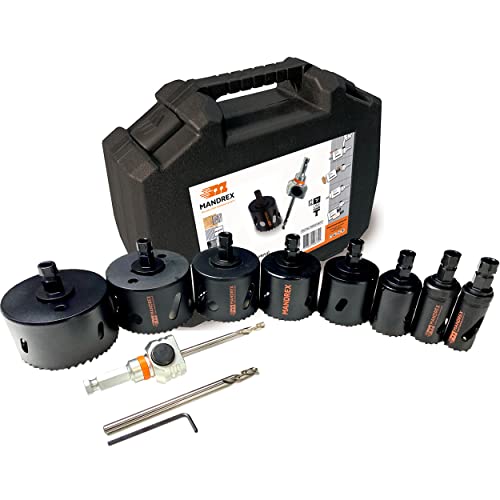 Mandrex | Lochsägen Set MHSD1002C EasyXcut 12-teilig Bi-Metall mit & 45 mm Schnitttiefe für Stahl, Holz & PVC | Ø 25-86 mm von Mandrex Smart tools for every job