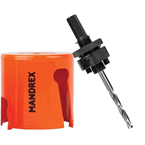 Mandrex | Mehrzweck Lochsäge SuperXcut mit Hartmetallzähnen, 60mm Schnitttiefe, mit Aufnahme | MHM00016B+HSB82 | Ø 16mm von Mandrex Smart tools for every job
