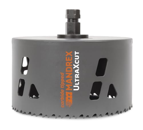 Mandrex | Lochsäge UltraXcut Ø 92mm mit Hartmetallzähnen, Lochbohrer für harte & weiche Materialien, Mehrzweck Lochsäge Mandrex | Lochsäge UltraXcut Ø 92mm mit Hartmetallzähnen, Lochbohrer für harte & weiche Materialien, Mehrzweck Lochsäge von Mandrex