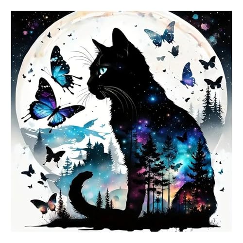 Diamond Painting Erwachsene Schwarze Katze Diamant Painting Full DIY Diamant Kunst Malerei Stickerei Set Home Wand Dekor 30x30cm Diamond Painting Erwachsene Schwarze Katze Diamant Painting Full DIY Diamant Kunst Malerei Stickerei Set Home Wand Dekor 30x30cm von Mandun Art