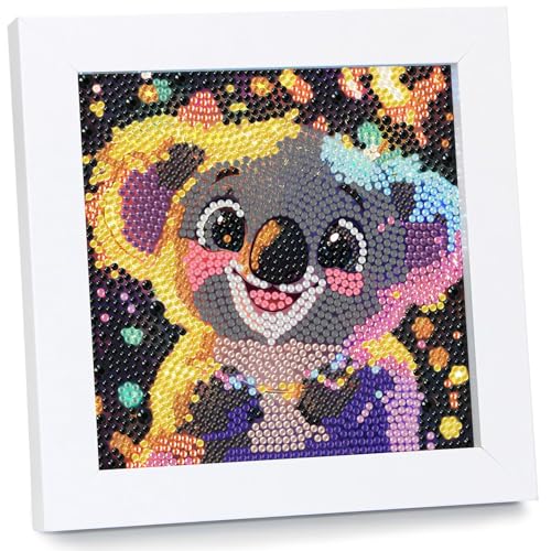 Koala Diamond Painting Kinder Mit Rahmen Diamant Painting Bilder Kinder DIY Mosaikherstellung Arts Craft für Home Wand Decor Geschenk 18x18cm von Mandun Art