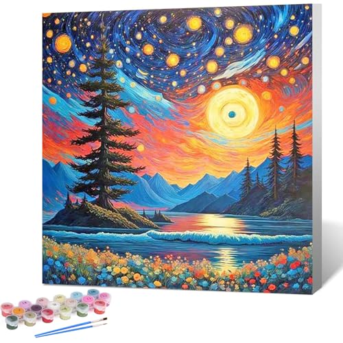 Landschaft Malen Nach Zahlen Erwachsene Landschaft Paint by Numbers Adult DIY Handgemalt Ölgemälde für Home Décor Geschenk mit Rahmen 20x20cm Landschaft Malen Nach Zahlen Erwachsene Landschaft Paint by Numbers Adult DIY Handgemalt Ölgemälde für Home Décor Geschenk mit Rahmen 20x20cm von Mandun Art