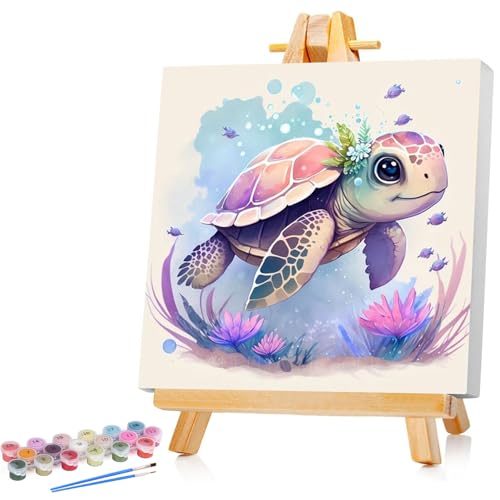 Meeresschildkröte Malen Nach Zahlen Kinder Mit Rahmen Seeschildkröte Paint by Numbers für Kind Cute Tier Ölgemälde Kinder ab 5 6 7 8 9 Jahre für Haus Dekoration 20x20cm (Mit Holzrahmen) Meeresschildkröte Malen Nach Zahlen Kinder Mit Rahmen Seeschildkröte Paint by Numbers für Kind Cute Tier Ölgemälde Kinder ab 5 6 7 8 9 Jahre für Haus Dekoration 20x20cm (Mit Holzrahmen) von Mandun Art