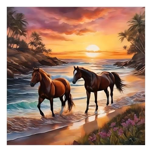 Perd Diamond Painting Erwachsene Diamant Painting Full DIY Diamant Kunst Malerei Stickerei Set Home Wand Dekor 35x35cm von Mandun Art