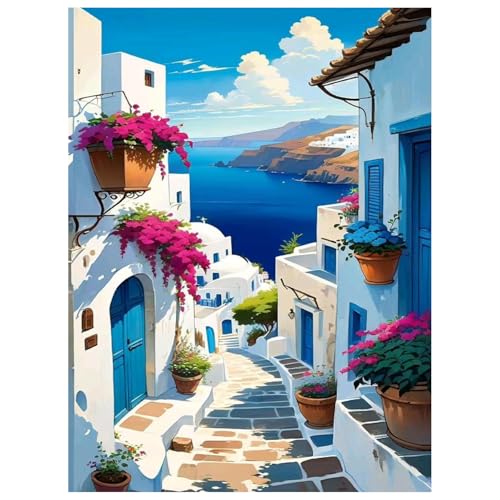 Landschaft Malen nach Zahlen Erwachsene Kits Landschaft Malen nach Zahlen für die Heimdekoration, 30 x 40 cm von Mandun