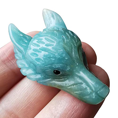 Manekieko Natürlicher Amazonit 40mm Wolfskopf Taschenkristalle Und Heilsteinfigur, Haped DIY – Schmuckanhänger Manekieko Natürlicher Amazonit 40mm Wolfskopf Taschenkristalle Und Heilsteinfigur, Haped DIY – Schmuckanhänger von Manekieko