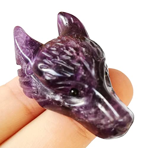 Manekieko Natürlicher Amethyst 40mm Wolfskopf Taschenkristalle Und Heilsteinfigur, Haped DIY – Schmuckanhänger Manekieko Natürlicher Amethyst 40mm Wolfskopf Taschenkristalle Und Heilsteinfigur, Haped DIY – Schmuckanhänger von Manekieko