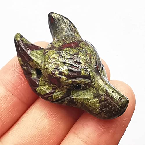 Manekieko Natürlicher Drachenblut Jaspis 40mm Wolfskopf Taschenkristalle Und Heilsteinfigur, Haped DIY – Schmuckanhänger Manekieko Natürlicher Drachenblut Jaspis 40mm Wolfskopf Taschenkristalle Und Heilsteinfigur, Haped DIY – Schmuckanhänger von Manekieko