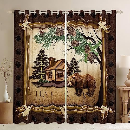Manfei Bär Vorhang XL Größe Rustikale Bauernhaus Kabine Vorhänge Kinder Jungen Erwachsenenzimmer Dekor Jagd Wilde Tiere Fenster Vorhänge Braun Vintage Pinecone Holz Fenster Behandlung Vorhänge Manfei Bär Vorhang XL Größe Rustikale Bauernhaus Kabine Vorhänge Kinder Jungen Erwachsenenzimmer Dekor Jagd Wilde Tiere Fenster Vorhänge Braun Vintage Pinecone Holz Fenster Behandlung Vorhänge von Manfei