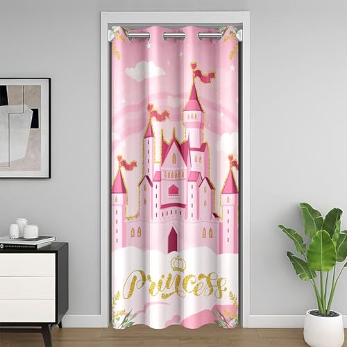 Manfei Prinzessinnen-Türvorhänge für Mädchen, rosa Schloss, verträumte Schranktürvorhänge, Kinderzimmer, Blumen-Türabdeckung, Märchen-Sichtschutzvorhang, Geschenke für 4-jährige Mädchen, B 34 x L 80 Manfei Prinzessinnen-Türvorhänge für Mädchen, rosa Schloss, verträumte Schranktürvorhänge, Kinderzimmer, Blumen-Türabdeckung, Märchen-Sichtschutzvorhang, Geschenke für 4-jährige Mädchen, B 34 x L 80 von Manfei