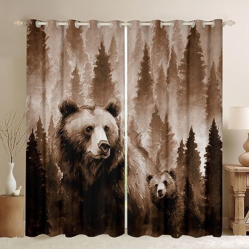 Nette Bär Vorhänge Nebelige Berg Kiefern Fenster Vorhang Kinder Teens Frau Männer Zimmer Dekor Jagd Wilde Tiere Pflanzen Fenster Vorhang Natürliche Landschaft Kunst Fenster Vorhänge Braun,XL Größe Nette Bär Vorhänge Nebelige Berg Kiefern Fenster Vorhang Kinder Teens Frau Männer Zimmer Dekor Jagd Wilde Tiere Pflanzen Fenster Vorhang Natürliche Landschaft Kunst Fenster Vorhänge Braun,XL Größe von Manfei
