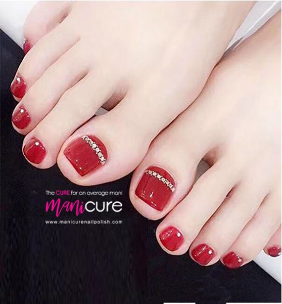 Red Bling, Pedicure Echte Nagellackstreifen, Trockener Nagellack, Nagelwickel, Aufkleber, Langlebig, Ungiftig von ManicureNailPolish