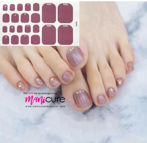 Rose Neutrale Bling, Pedicure Echte Nagellackstreifen, Getrocknete Nagellacke, Nagelfolien, Sticker, Langlebig, Ungiftig von ManicureNailPolish