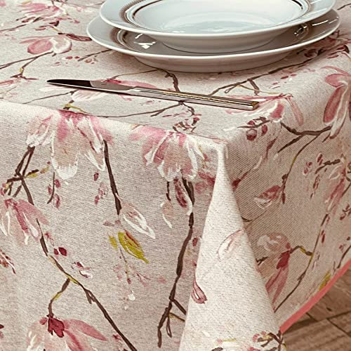Manifattura Tessile Flüssigkeitsdichte, schmutzabweisende Tischdecke aus harzbeschichteter Baumwolle - Magnolie, Rechteckig x10 240 von Manifattura Tessile