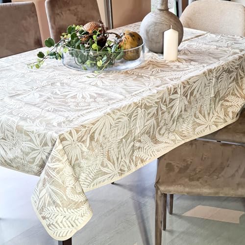 Manifattura Tessile Fleckenabweisende, flüssigkeitsdichte Tischdecke aus Kunstharz-Baumwolle - Foliage Beige, Rechteckig x10 240 Manifattura Tessile Fleckenabweisende, flüssigkeitsdichte Tischdecke aus Kunstharz-Baumwolle - Foliage Beige, Rechteckig x10 240 von Manifattura Tessile