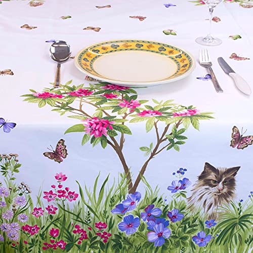 Manifattura Tessile Tischdecke mit Aquarell-Design, Reiner Baumwolle, Italienischer Fantasy-Druck - Hunde Katzen, Rechteckig x8 220 Manifattura Tessile Tischdecke mit Aquarell-Design, Reiner Baumwolle, Italienischer Fantasy-Druck - Hunde Katzen, Rechteckig x8 220 von Manifattura Tessile