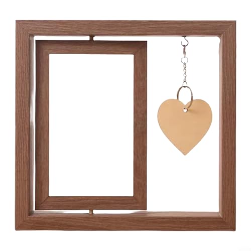Doppelseitiger Holz-Bilderrahmen, 15,2 cm, doppelseitiger drehbarer Fotorahmen für Geschenk (Lichtliebe) von Manillefu
