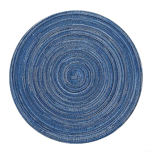 Tischsets, rund, für geflochtene Tischsets, 30 cm, Baumwollgarn, Tischschutz, geeignet für besondere Anlässe und den täglichen Gebrauch, Blau, 6 Stück Tischsets, rund, für geflochtene Tischsets, 30 cm, Baumwollgarn, Tischschutz, geeignet für besondere Anlässe und den täglichen Gebrauch, Blau, 6 Stück von Manillefu