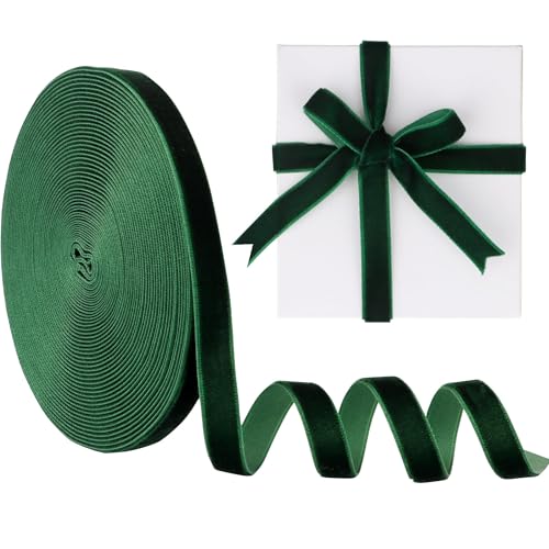 Samtband, dunkelgrün, 10 mm, 9,1 m Manjonzic einseitiges Samtband, perfekt für Weihnachtsbäume, Geschenkverpackungen, Blumensträuße, Hochzeitsdekoration Samtband, dunkelgrün, 10 mm, 9,1 m Manjonzic einseitiges Samtband, perfekt für Weihnachtsbäume, Geschenkverpackungen, Blumensträuße, Hochzeitsdekoration von Manjonzic