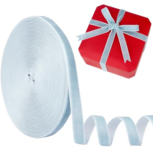 Samtband Hellblau 10 mm 9,1 m Manjonzic einseitiges Samtband, perfekt für Weihnachtsbäume, Geschenkverpackungen, Blumensträuße, Hochzeitsdekoration Samtband Hellblau 10 mm 9,1 m Manjonzic einseitiges Samtband, perfekt für Weihnachtsbäume, Geschenkverpackungen, Blumensträuße, Hochzeitsdekoration von Manjonzic