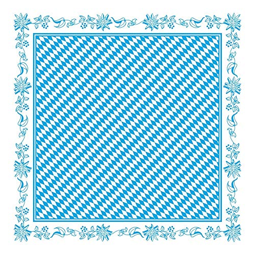 Mank GmbH Airlaid Tischdecke mit PE beschichtet wasserabweisend Mitteldecke für Gastronomie und Feiern 80 x 80 cm 15 Stück Bayern Oktoberfest Blau Weiß kariert von Mank GmbH