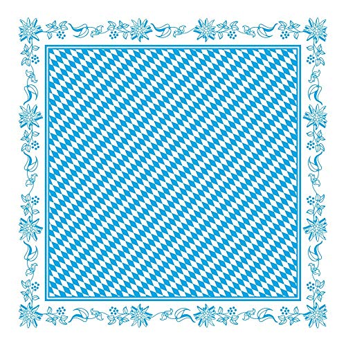Mank GmbH Tischdecken aus Airlaid, Mitteldecken 80 x 80 cm, Einmal Tischdecke für Gastronomie, 20 Stück Oktoberfest Bayern Blau von Mank GmbH