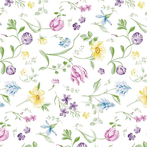 Mank GmbH Tischdecken aus Airlaid, Mitteldecken 80 x 80 cm, Einmal Tischdecke für Gastronomie, 20 Stück, Floral Tisch Decke Papiertischdecke Veronique von Mank GmbH