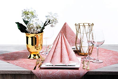 Tischdecken aus Airlaid | Mitteldecken 80 x 80 cm | Mank Einmal-Tischdecke für Gastronomie und Feiern | 20 Stück| Darlyn (Terrakotta) von Mank GmbH