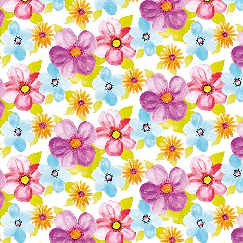 Mank GmbH Tischdecken aus Airlaid Mitteldecken 80 x 80 cm Mank Einmal Tischdecke für Gastronomie und Feiern 20 Stück Blumen Mitteldecke Floral Bunt Luana von Mank GmbH