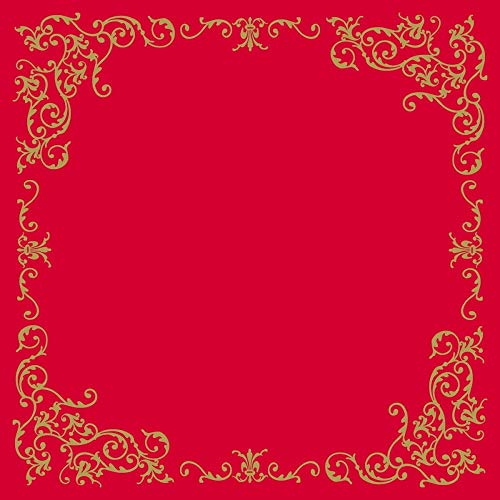Tischdecken aus Airlaid | Mitteldecken 80 x 80 cm | Mank Einmal-Tischdecke für Gastronomie und Feiern | 20 Stück | Pomp (Rot-Gold) von Mank GmbH