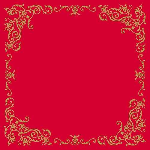 Tischdecken aus Airlaid | Mitteldecken 80 x 80 cm | Mank Einmal-Tischdecke für Gastronomie und Feiern | 20 Stück | Pomp (Rot-Gold) von Mank GmbH