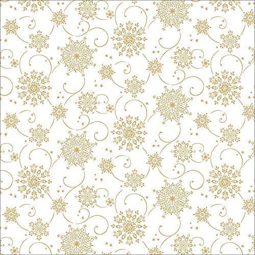 Mank GmbH Tischdecken aus Airlaid Mitteldecken 80 x 80 cm Mank Einmal-Tischdecke für Weihnachten 20 Stück Cristal (Weiß-Gold) von Mank GmbH