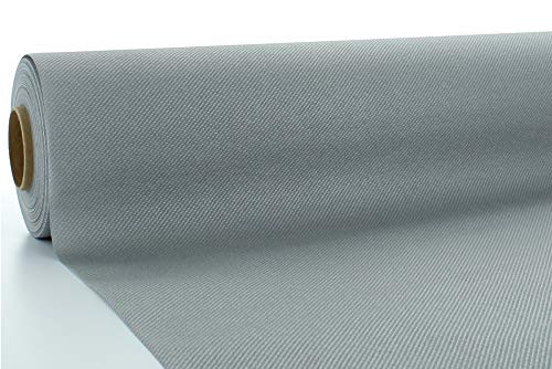 Mank GmbH Tischdeckenrollen Uni, Rollenware 120 cm x 25m aus Airlaid stoffähnlich, Mank Einmal Tischdecke für Gastronomie Silber von Mank GmbH