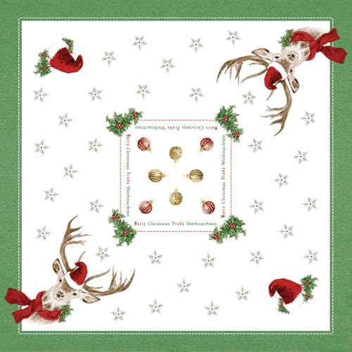 Mank Airlaid Tischdecke Janosch 80 x 80 cm 20 Stück – Premium Einweg-Tischdecke für Festliche Anlässe, Weihnachten Weihnachtstischdecke von Mank
