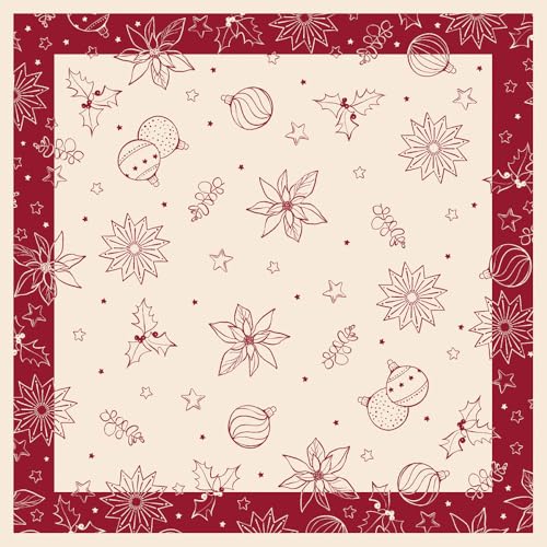 Mank Airlaid Tischdecke Milan, 20 Stück, 80 x 80 cm, hochwertige Einwegtischdecke Weihnachten, Festliche Mitteldecke für Tische, ideal für Weihnachtsfeiern und Winterfeste (Pebble Stone-Bordeaux) von Mank
