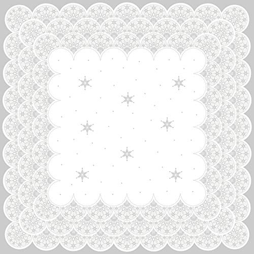 Mank Tischdecken aus Airlaid Mitteldecken 80 x 80 cm Tischdecke für Gastronomie und Feiern Weihnachten 20 Stück Saphira (Grau-Silber) von Mank