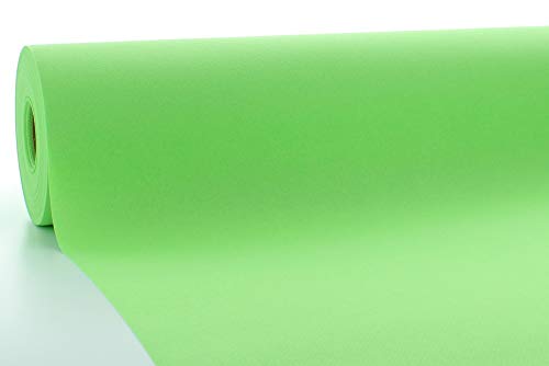 Mank Tischdeckenrollen Uni | Rollenware 120 cm x 25m aus Airlaid stoffähnlich Tischdecke für Gastronomie | (Apfelgrün, 120 cm x 25 m) von Mank