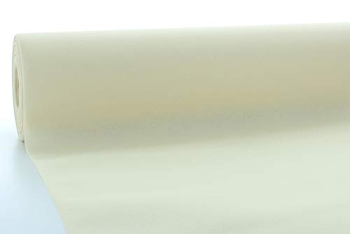Mank Tischdeckenrollen Uni | Rollenware 120 cm x 25m aus Airlaid stoffähnlich Tischdecke für Gastronomie| (Creme, 120 cm x 25 m) von Mank