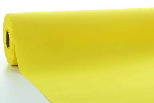 Mank Tischdeckenrollen Uni | Rollenware 120 cm x 25m aus Airlaid stoffähnlich Tischdecke für Gastronomie| (Gelb, 120 cm x 25 m) von Mank