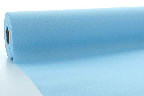 Mank Tischdeckenrollen Uni | Rollenware 120 cm x 25m aus Airlaid stoffähnlich Tischdecke für Gastronomie | (Hellblau, 120 cm x 25 m) von Mank