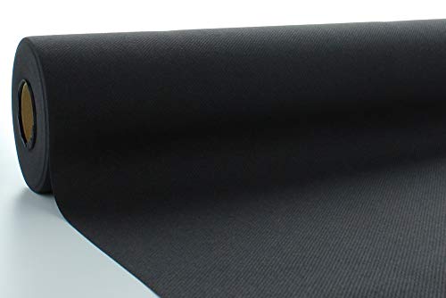 Mank Tischdeckenrollen Uni | Rollenware 120 cm x 25m aus Airlaid stoffähnlich Tischdecke für Gastronomie | (Schwarz, 120 cm x 25 m) von Mank
