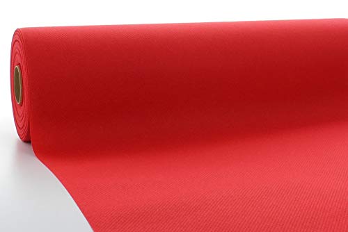 Mank Tischdeckenrollen Uni | Rollenware 120 cm x 40 m aus Airlaid stoffähnlich Tischdecke für Gastronomie | (Rot, 120 cm x 40 m) von Mank